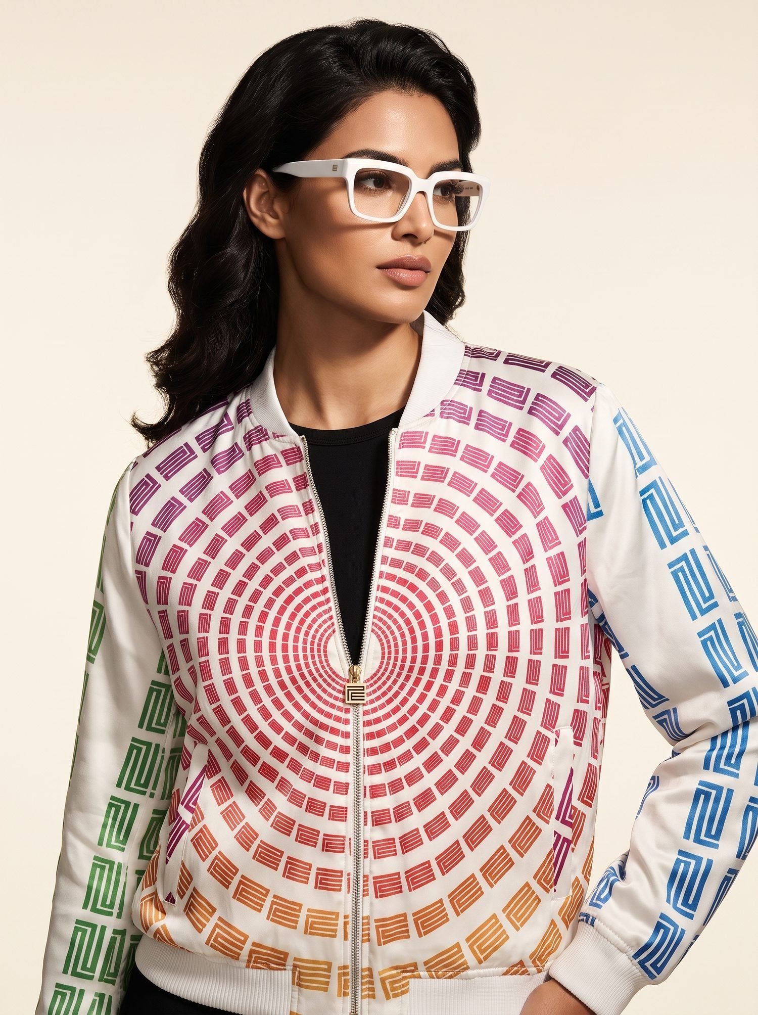 The Bomber Blanc, worn with the white Square